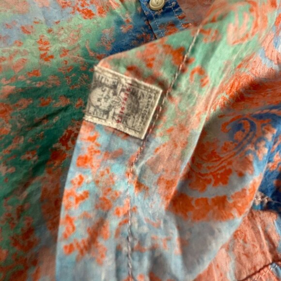 LRL Lauren Jeans Co. Ralph Lauren Womens Button-Up Shirt XL Paisley Swirl Print - Picture 7 of 8
